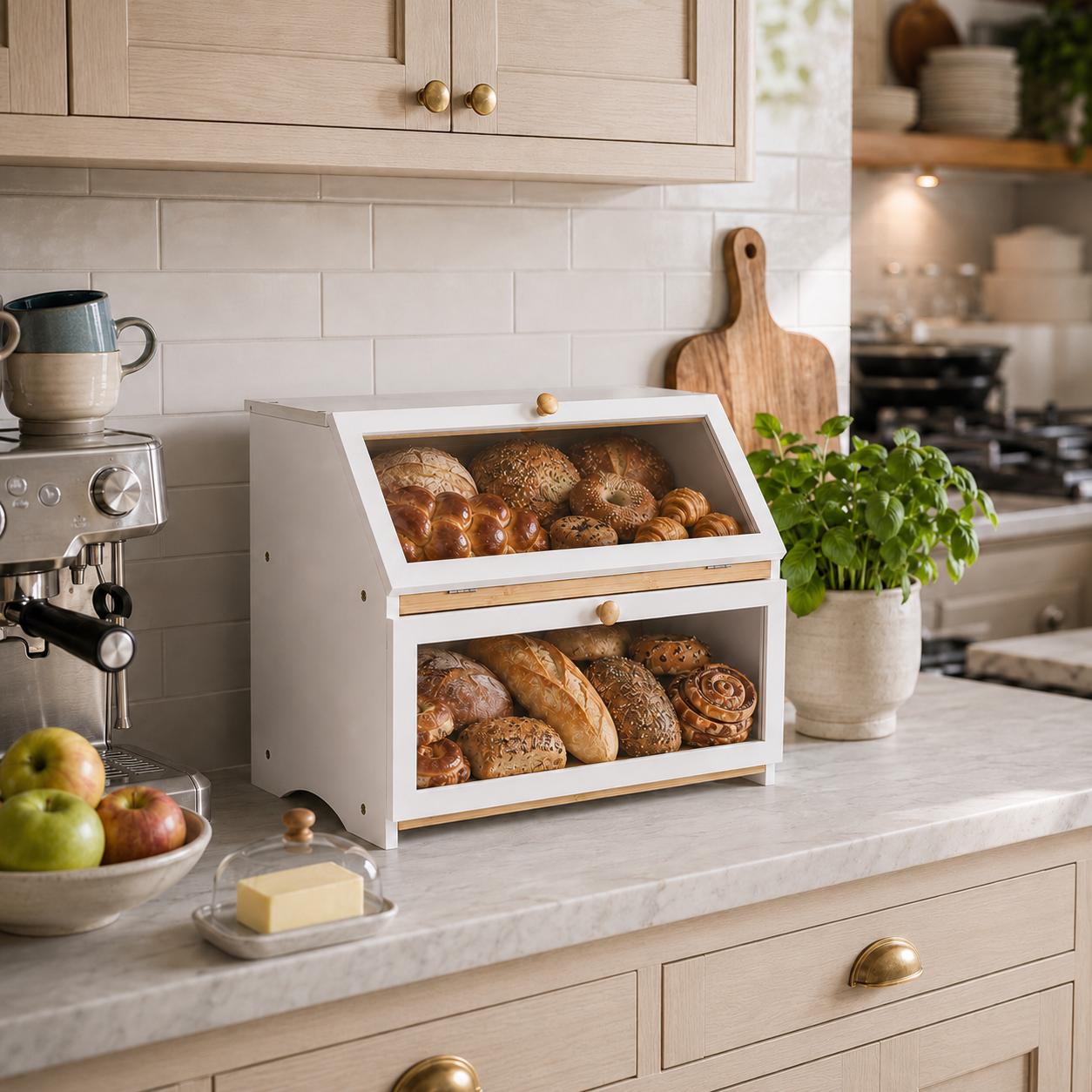 HOMEKOKO 주방 조리대용 이중 레이어 빵 보관함, - Kitchen Baking Tray Organizer 리뷰 및 가격