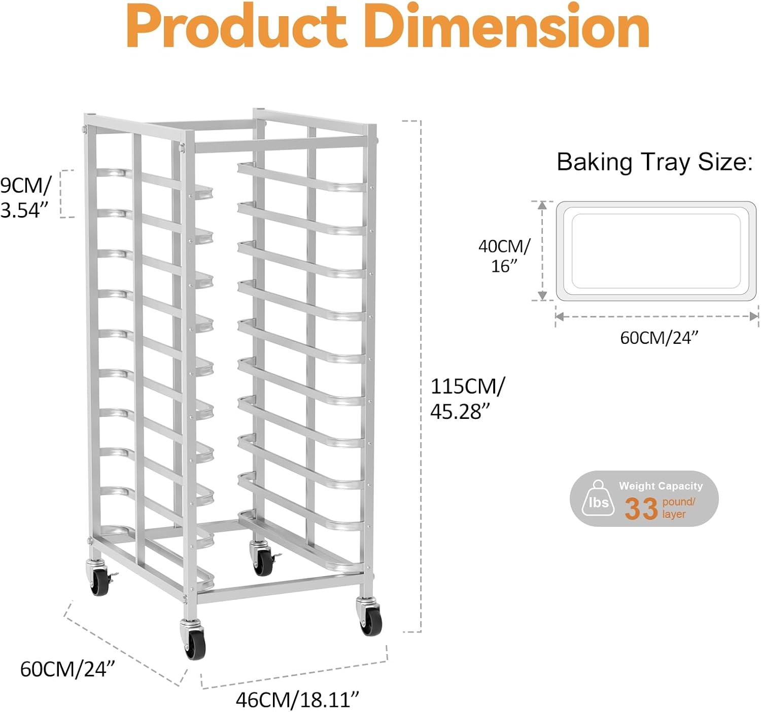 상업용 스테인레스 스틸 베이킹 랙 바퀴付き 시트 팬 보 - Kitchen Baking Trolley 리뷰 및 가격