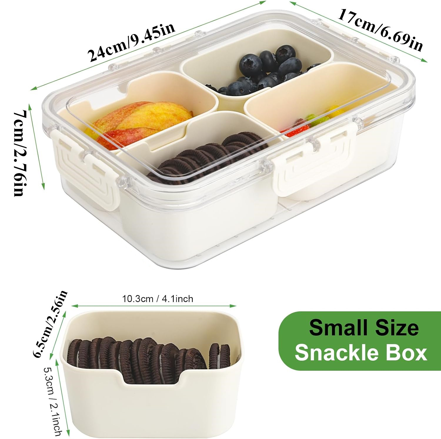 휴대용 식품 보관함, 스낵 보관함, 뚜껑이 있는 4칸, - Kitchen Baking Tray Organizer 리뷰 및 가격