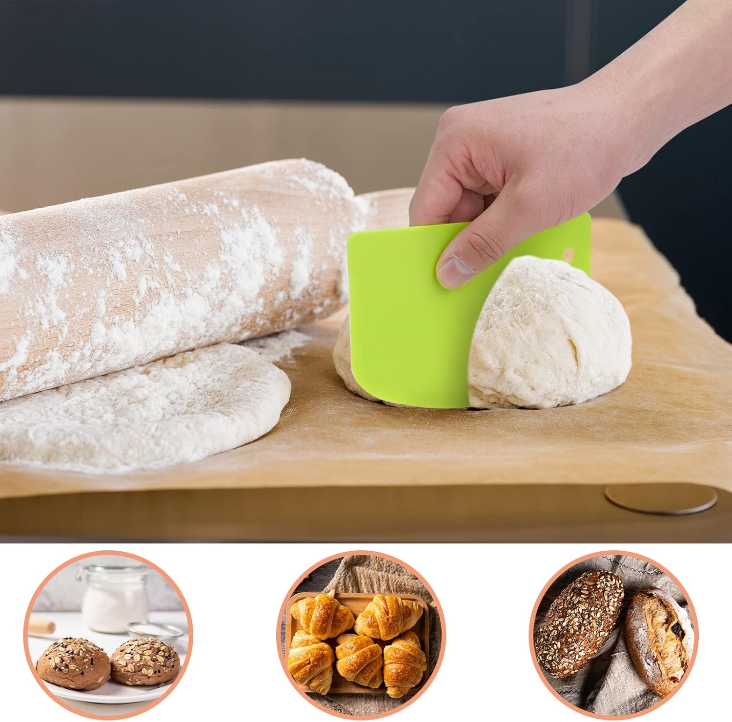 반죽 스크레이퍼 플라스틱 반죽 커터 벤치 스크레이퍼 반 - Bench Scraper Dough 리뷰 및 가격