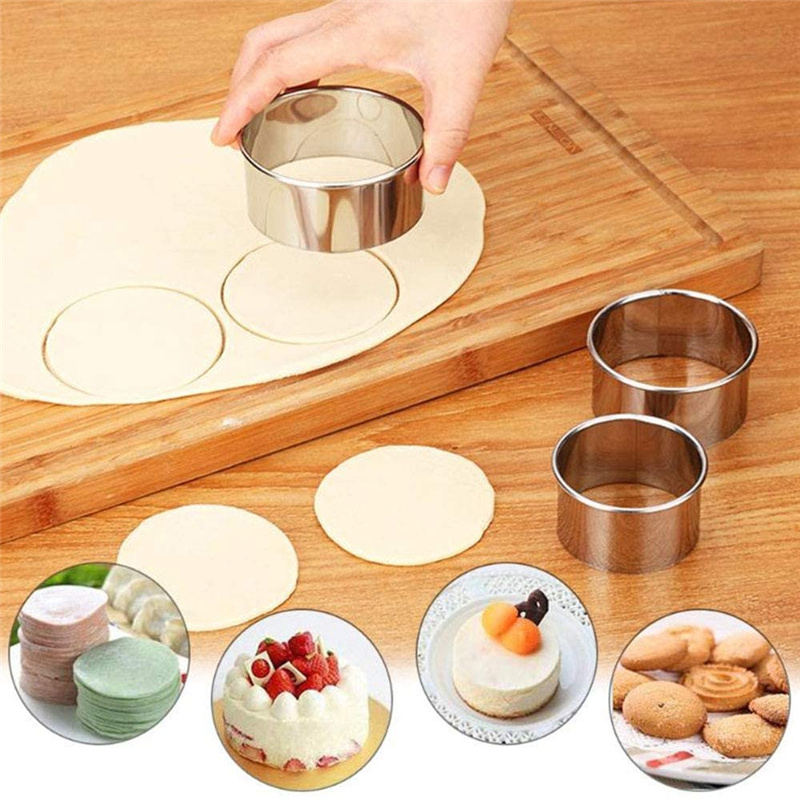 5PCS 라운드 스테인레스 스틸 비스킷 금형 만두 피부 - Kitchen Baking Utensils 리뷰 및 가격