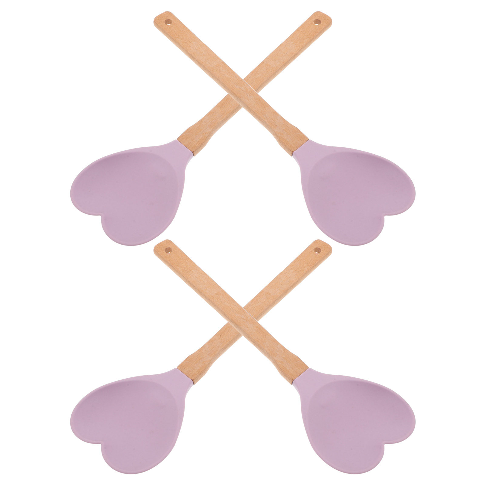 하트 모양의 실리콘 주걱 나무 손잡이 논스틱 내열성 주 - Kitchen Baking Utensils 리뷰 및 가격