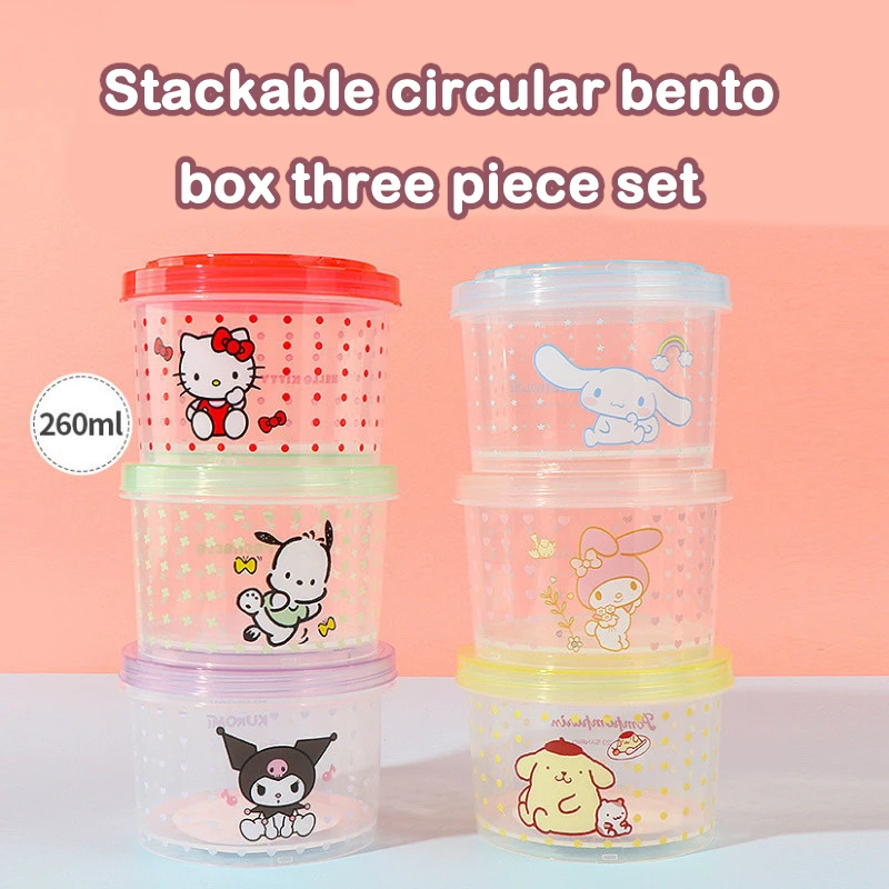 키티 도시락 세트 3종 귀여운 쌓을 수 있는 뚜껑있는  - Kitchen Baking Tray Organizer 리뷰 및 가격